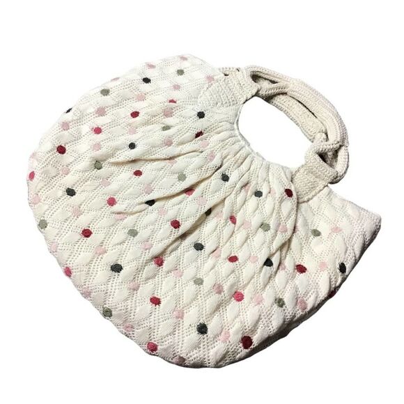 Zara Polka Dot Knit Shopper Cotton Tote - Picture 8 of 10